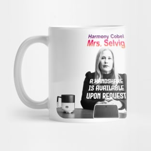 Severance series Patricia Arquette as Harmony Cobel Mrs. Selvig fan works let me out graphic design by ironpalette Mug